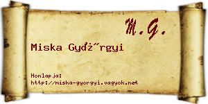 Miska Györgyi névjegykártya